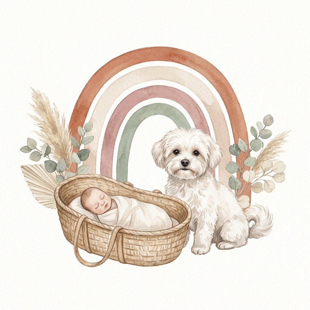 Lola and baby Claire illustration